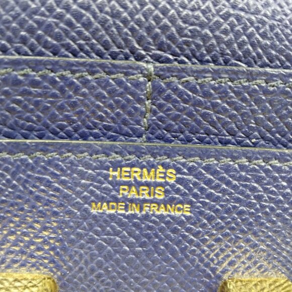$4995 Authentic HERMES Constance Made in FRANCE Women's Navy Blue Epsom Wallet - Picture 2 of 13